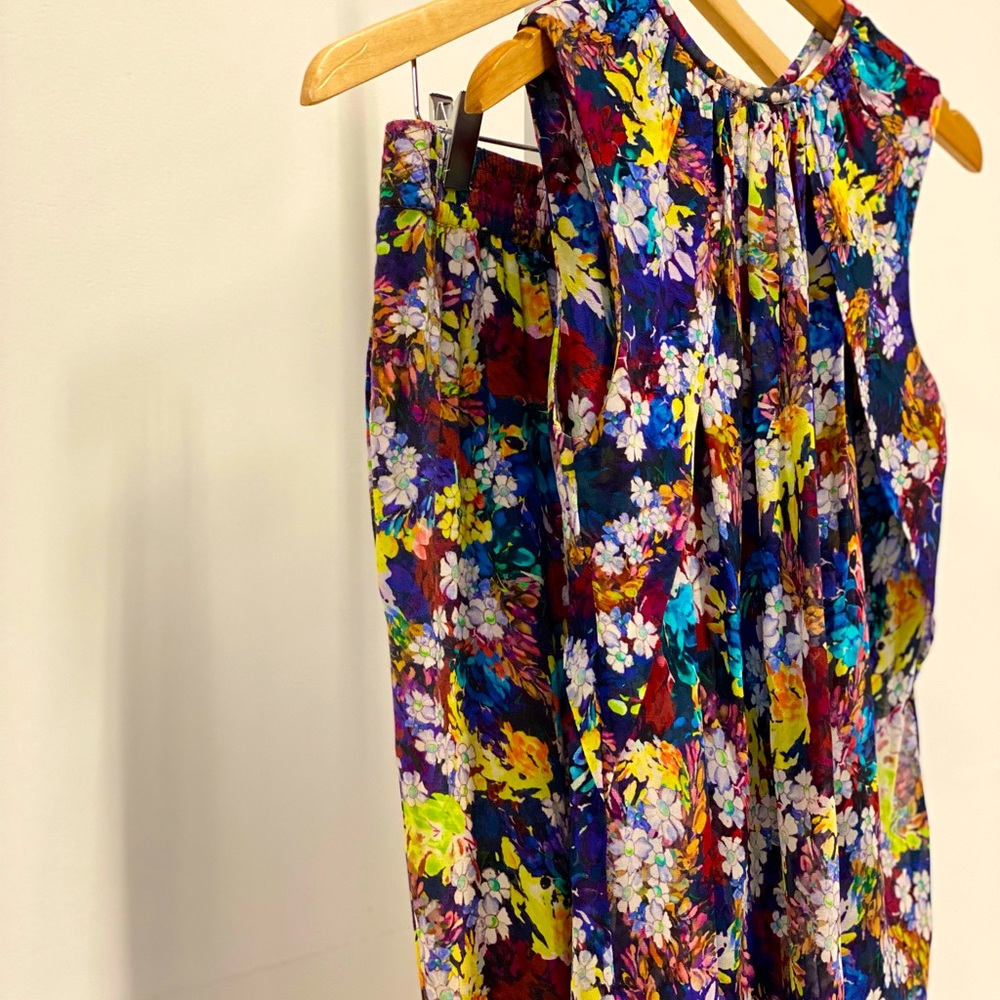 Floral Ankle-Length Cropped Pants in Multi